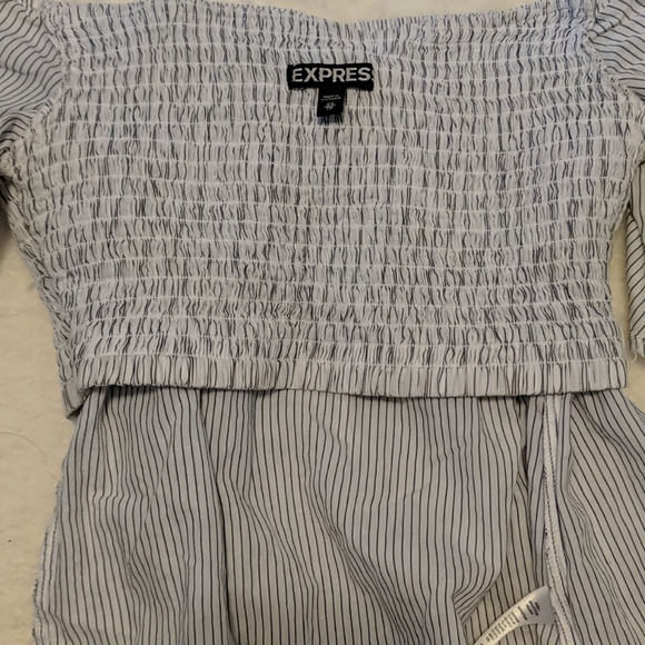 Express | Striped Off the Shoulder Top - Picture 5 of 5